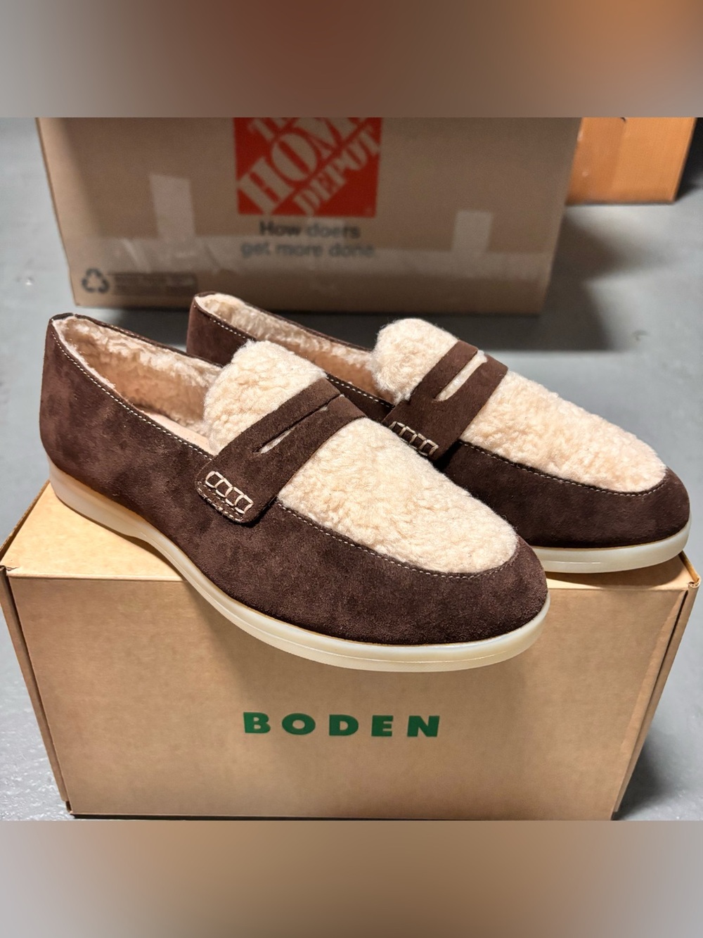 Boden Easy Soft Loafers Bitter Chocolate Shoes Slip On Velour Suede Womens 8.5